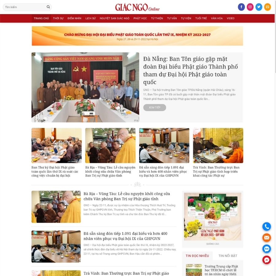 Themes wordpress mẫu website giác ngộ vn , tin tức phật giáo, blog phật giáo 20