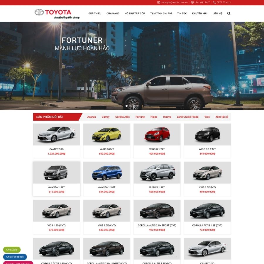 Themes WordPress mẫu website toyota, bán xe ô tô, website giới thiệu xe oto 2