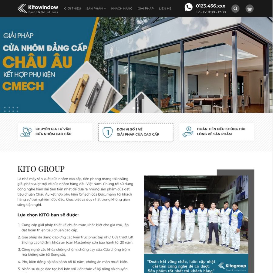 Themes wordpress mẫu website nhôm kính, window , công ty nhôm kính 4