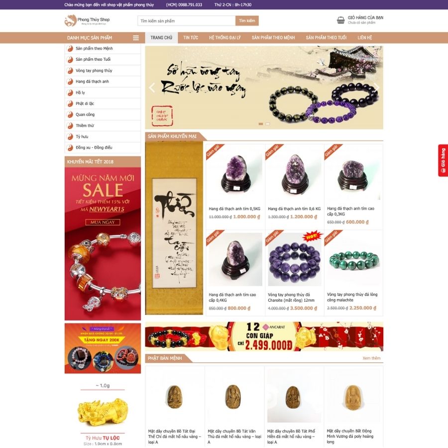 Themes WordPress mẫu website shop bán đồ phong thuỷ, mẫu website chuyên bán đồ phong thuỷ 2