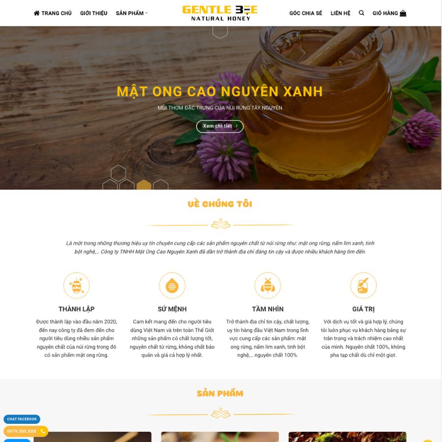 Themes wordpress mẫu website bán mật ong, web bán hàng, giới thiệu sản phẩm