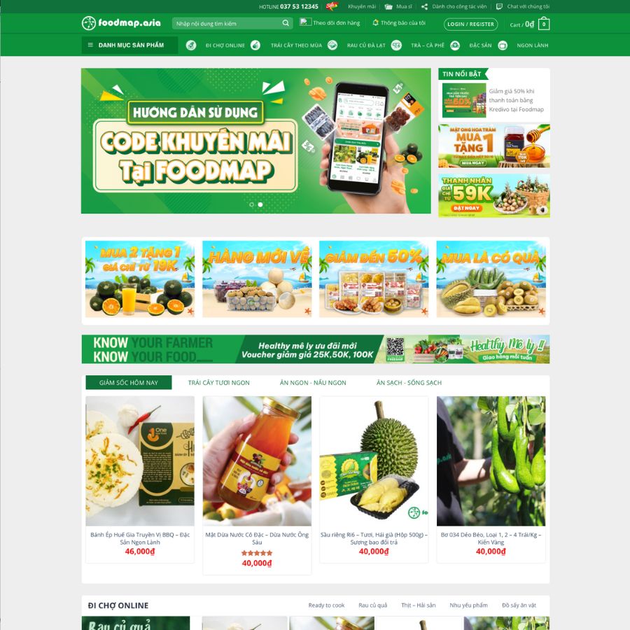 Themes WordPress mẫu website siêu thị đồ thực phẩm đầy đủ mẫu 18