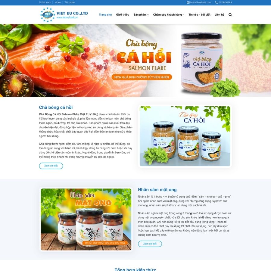 Themes WordPress mẫu website thực phẩm cá hồi, mẫu website cá hồi, thực phẩm chức năng 19