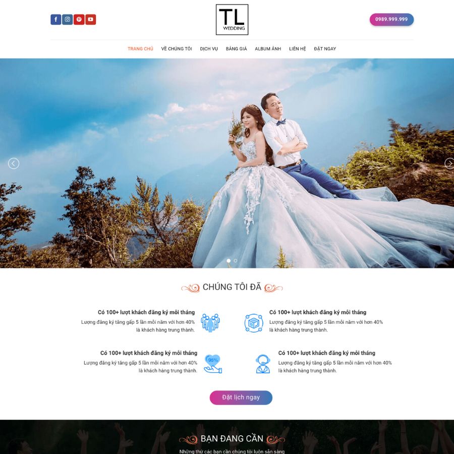 Themes wordpress mẫu website studio ảnh viện áo cưới, dịch vụ chụp ảnh 5