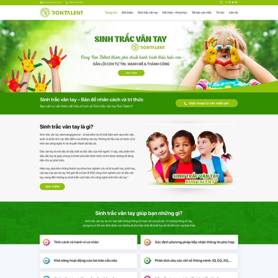 Themes WordPress mẫu website sinh trắc vân tay, website tin tức về sinh trắc vân tay cực xịn