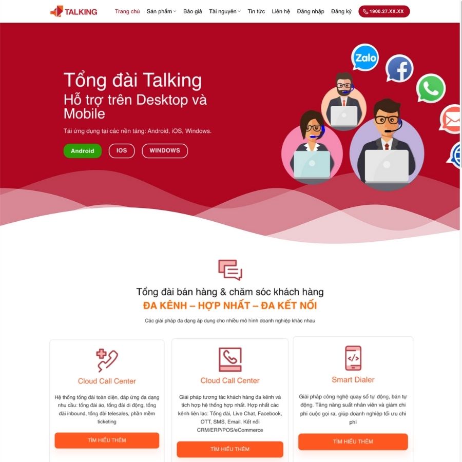 Themes wordpress mẫu website tổng đài trực tuyến , web giới thiệu dịch vụ tổng đài