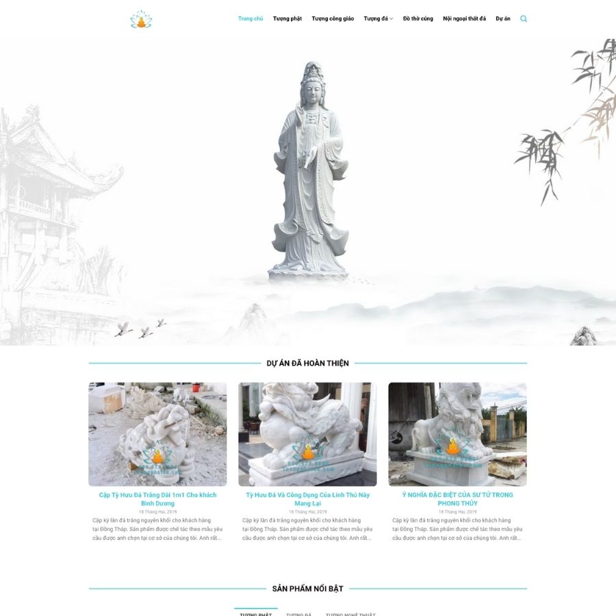 Themes WordPress mẫu website tượng phật, website bán tượng, tượng đá nghệ thuật