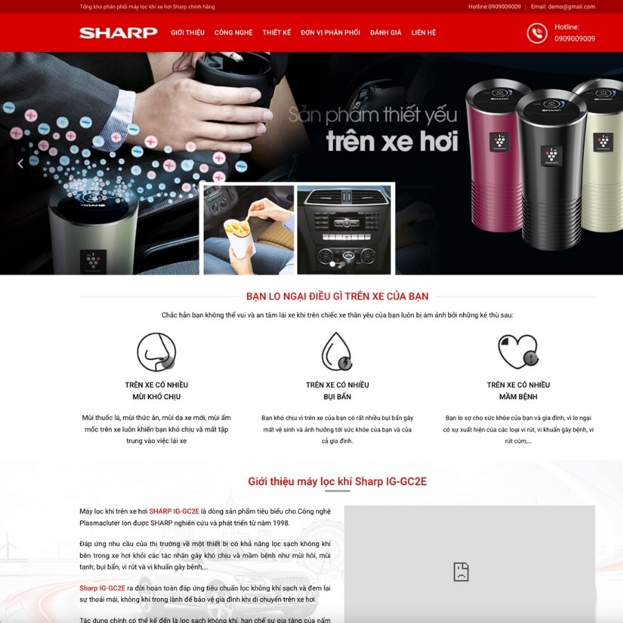 Themes WordPress mẫu website máy lọc khí, mẫu website bán điện máy, máy lọc không khí