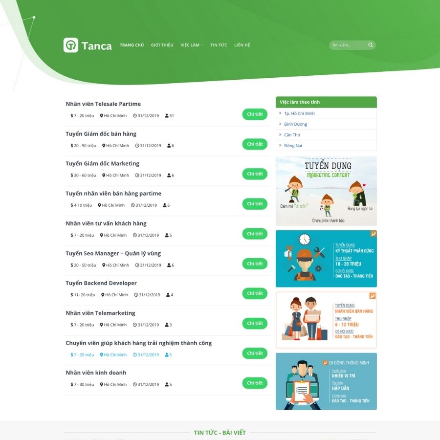 Themes WordPress mẫu website tuyển dụng, website tuyển dụng mẫu cực đẹp, mẫu web tư vấn