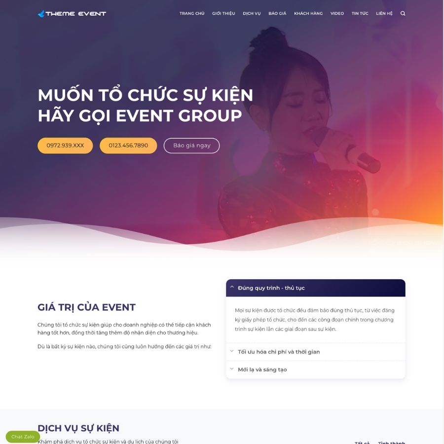 Themes WordPress mẫu website công ty tổ chức sự kiện chuyên nghiệp, tổ chức event, dịch vụ event 7