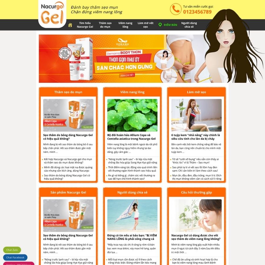 Themes WordPress mẫu website thực phẩm thiên nhiên, thuốc trị mụn, đồ thẩm mỹ cho nữ 20
