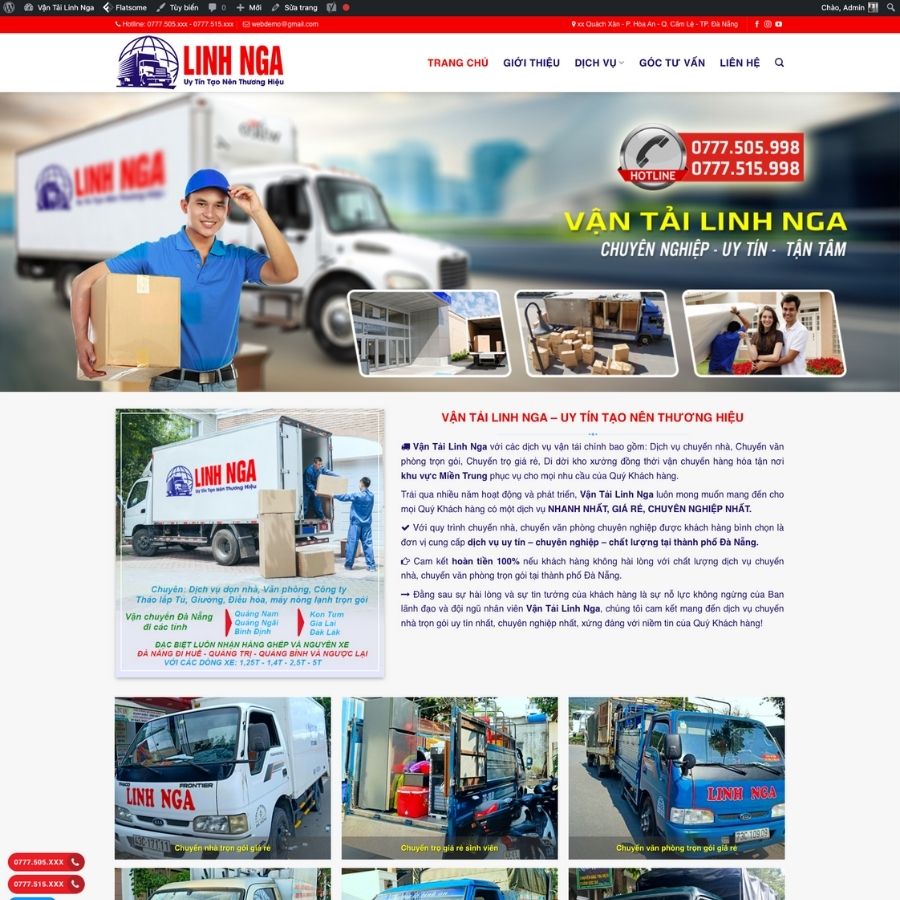 Themes WordPress mẫu website vận tải, mẫu website vận chuyển, mẫu web dịch vụ vẩn chuyển