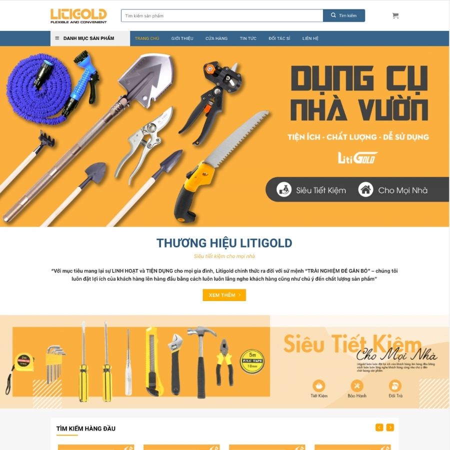 Themes WordPress mẫu website dụng cụ, dụng cụ nhà vườn, mẫu web dụng cụ nhà vườn