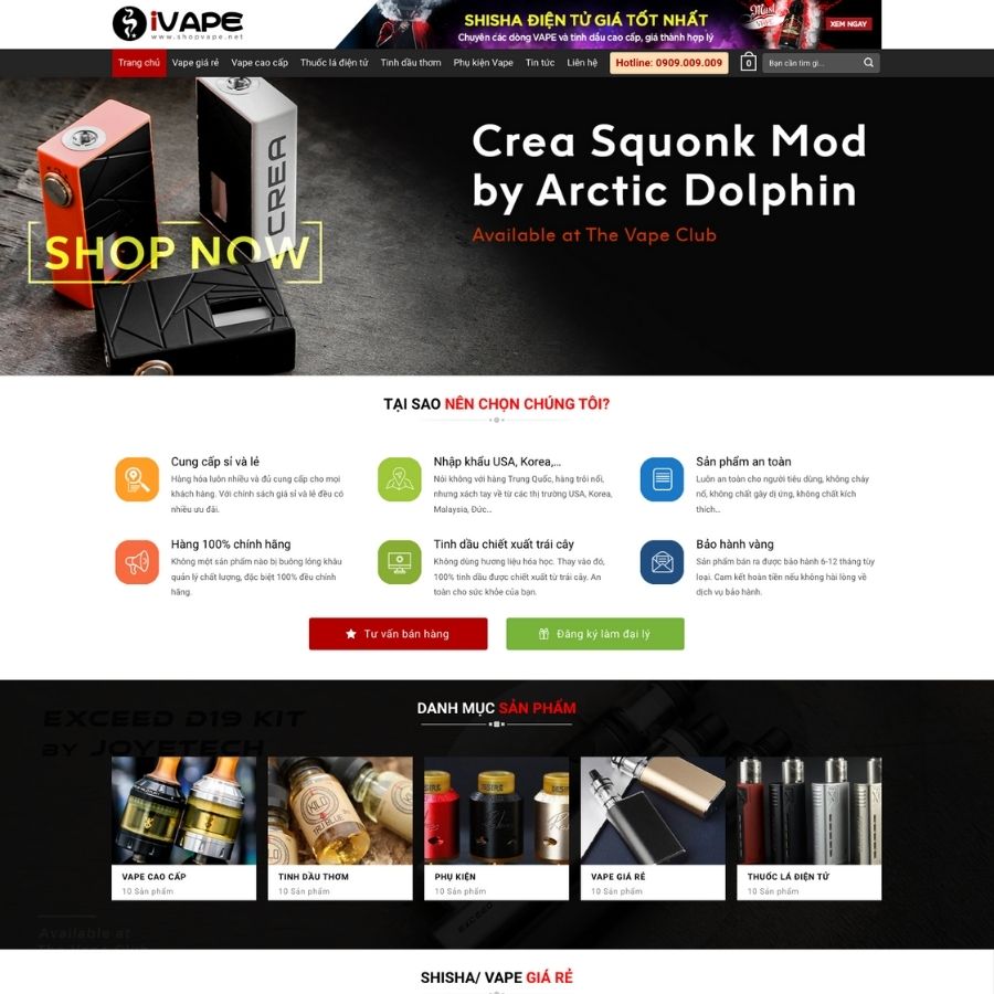 Themes WordPress mẫu website vape , mẫu web bán vapewp, landingpage bán vape