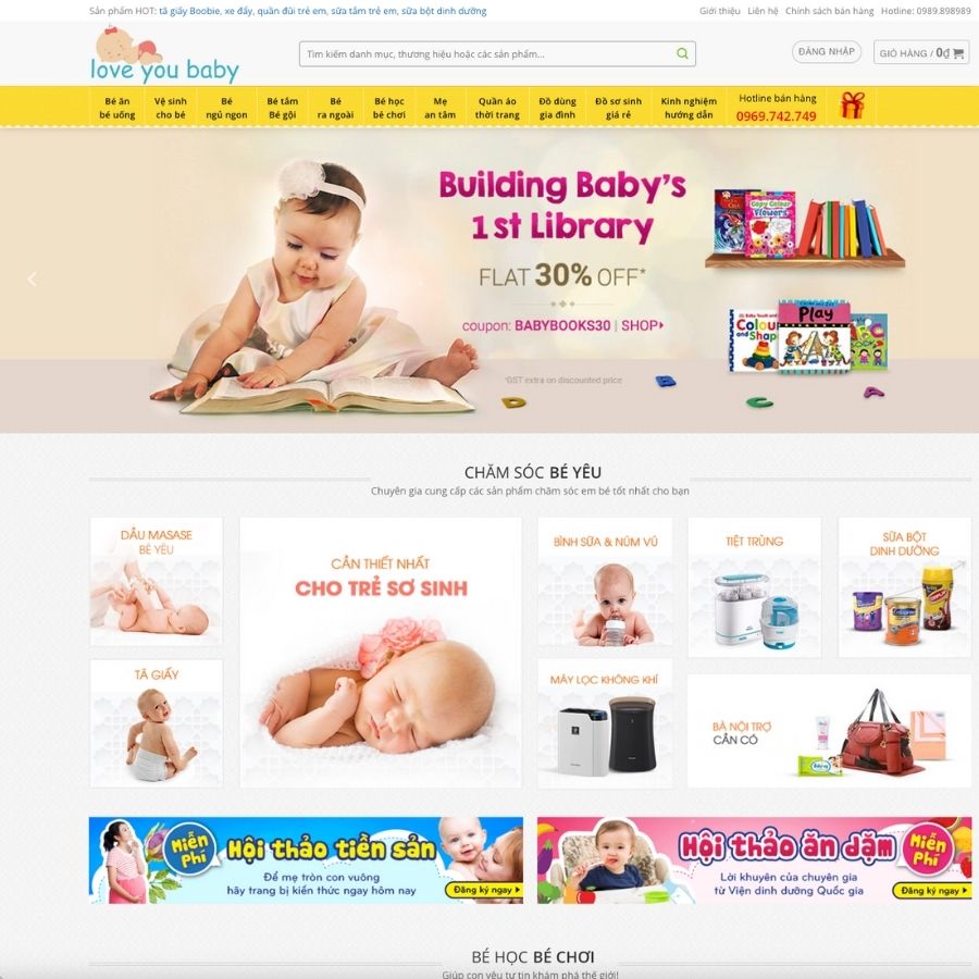Themes WordPress mẫu website mẹ và bé, mẫu website bán bỉm sữa, đồ chơi cho bé , siêu thị bé