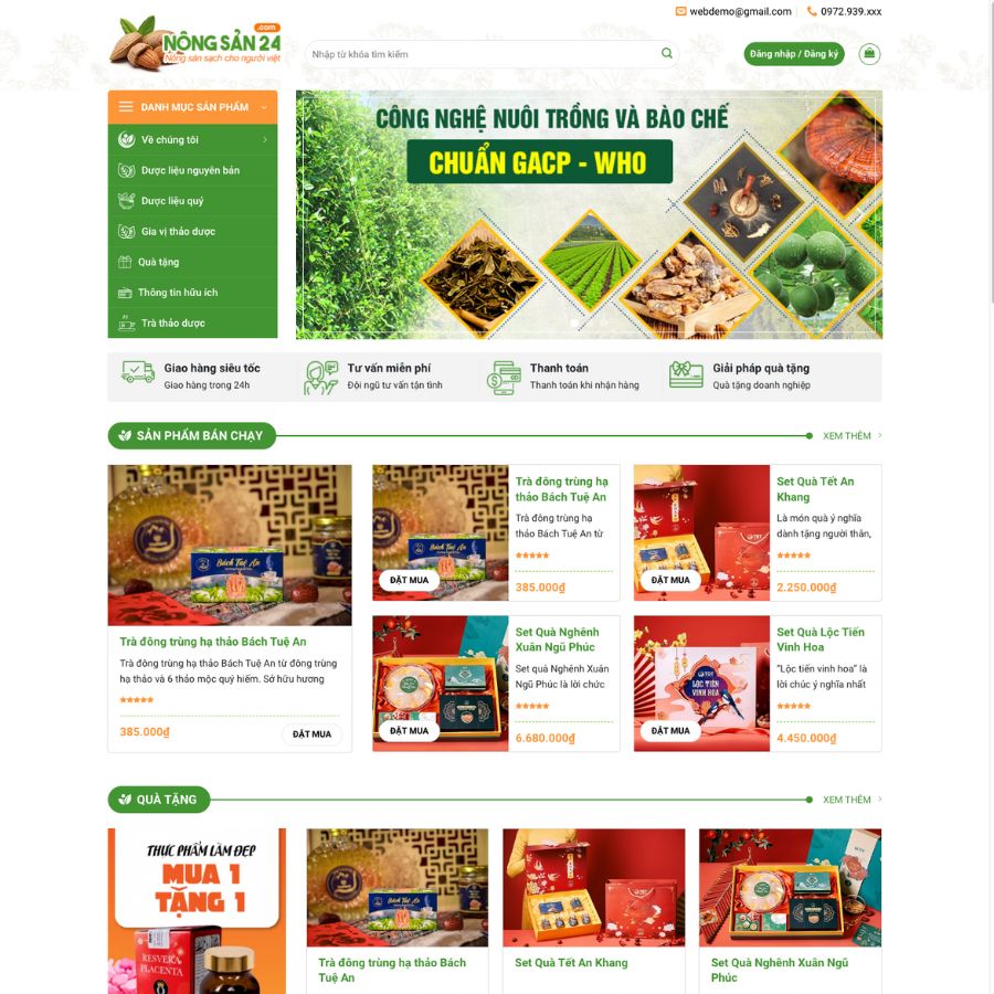 Themes wordpress mẫu website nông sản, quà tặng, giới thiệu sản phẩm 25