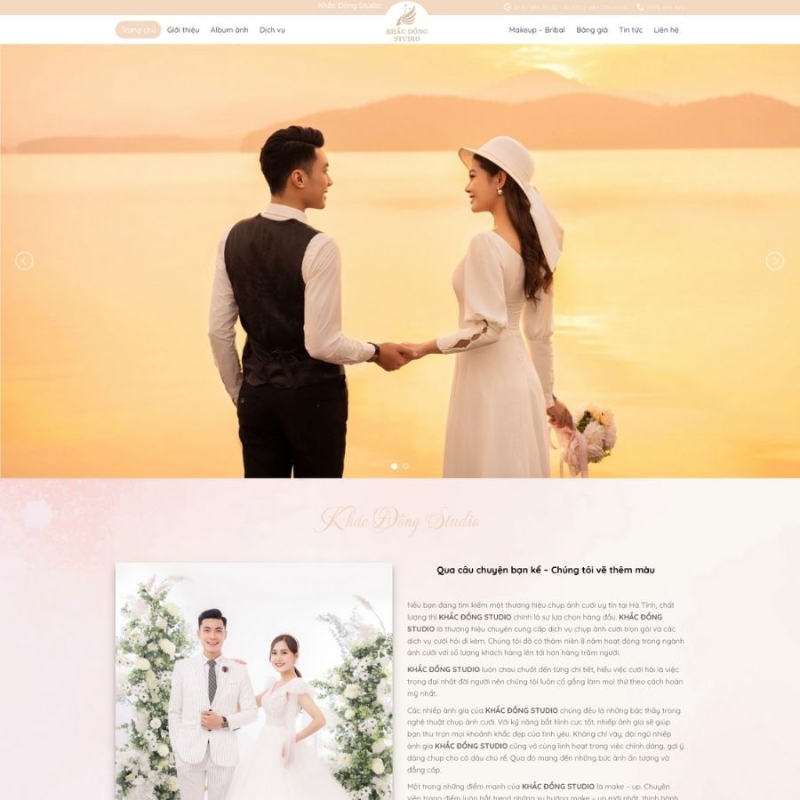 Themes WordPress mẫu website studio, mẫu website studio ảnh viên áo cưới, mẫu ảnh cực đẹp