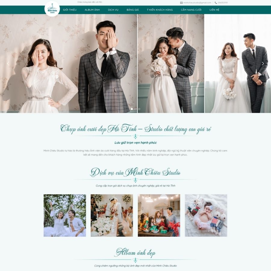 Themes WordPress mẫu website studio, mẫu website studio ảnh viên áo cưới, dịch vụ ảnh cưới 2