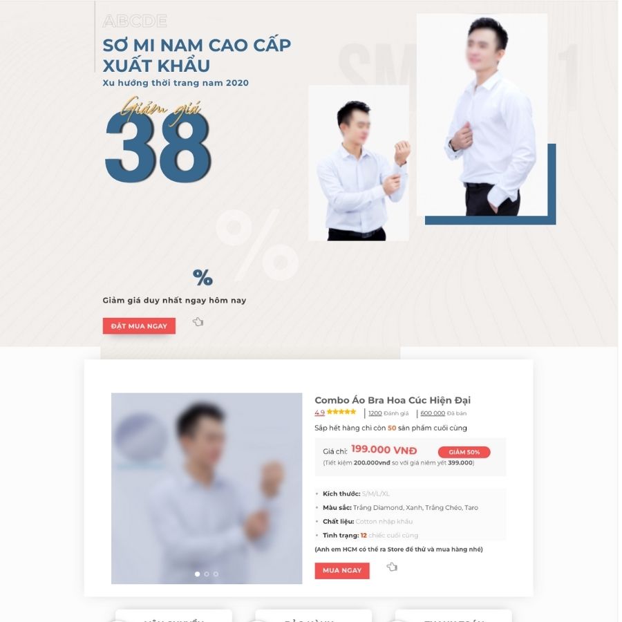 Themes WordPress mẫu website Landingpage bán hàng, landingpgae bán quần áo