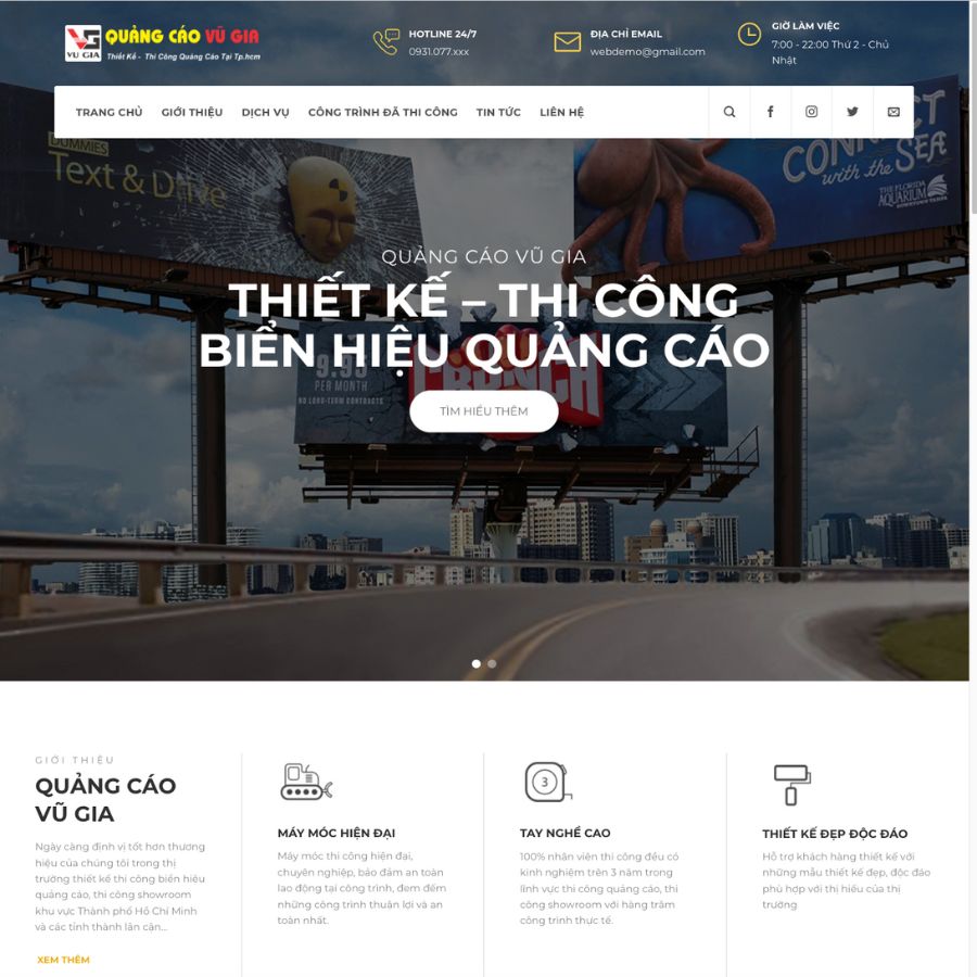 Themes wordpress biển quảng cáo 2, Công ty chuyên làm biển quảng cáo