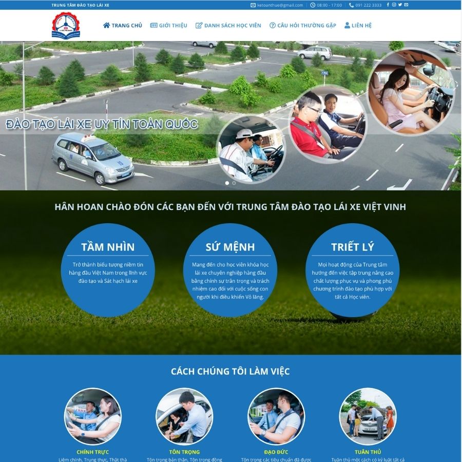 Themes WordPress mẫu website dạy lái xe, học bằng lái xe, trung tâm dạy học lái xe
