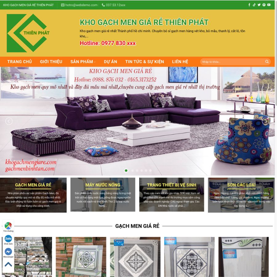 Themes wordpress mẫu website gạch men, mẫu bán gạch men, thiết bị nội thất