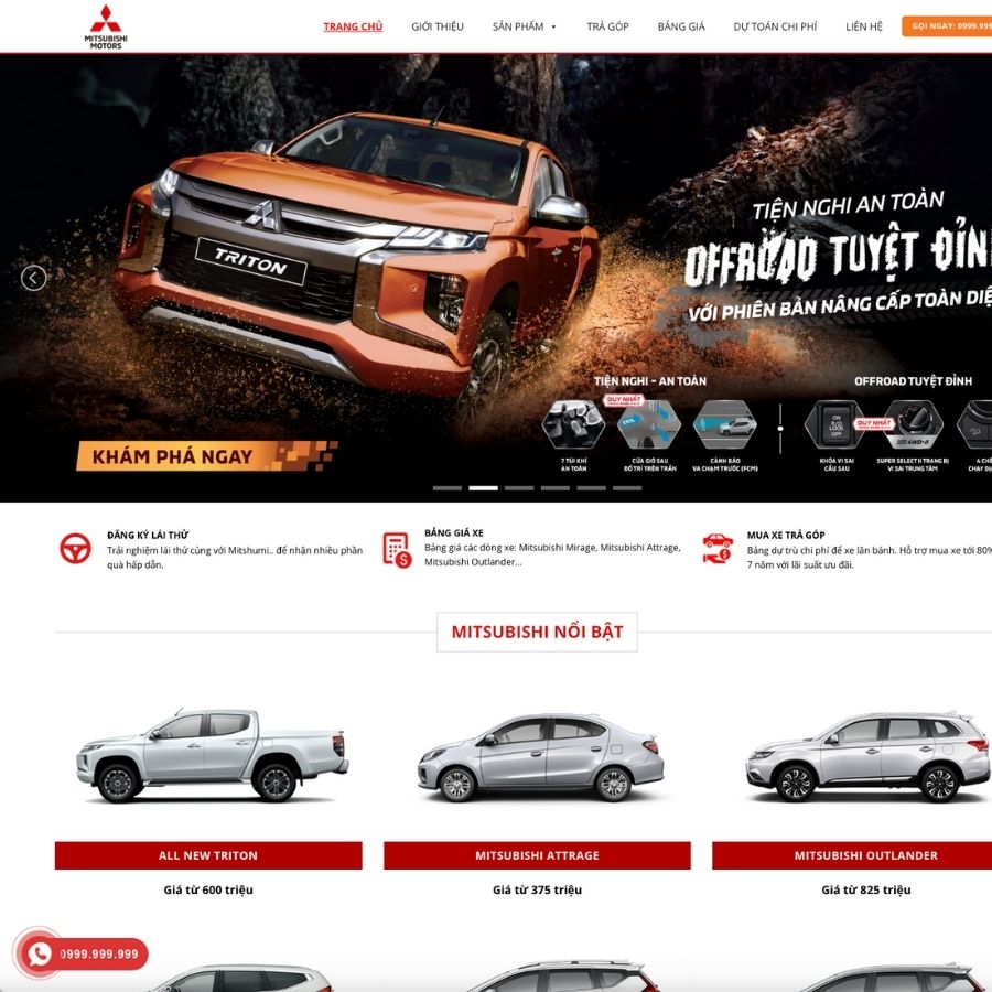 Themes WordPress mẫu website bán xe ô tô tải mitsubisi, web chuyên bán xe tải, tư vấn bán xe tải