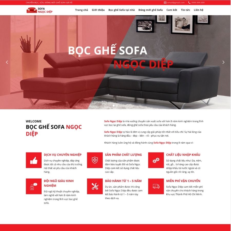 Themes WordPress mẫu website Bọc ghế da, Bọc ghế sofa cao cấp, dịch vụ vệ sinh sofa