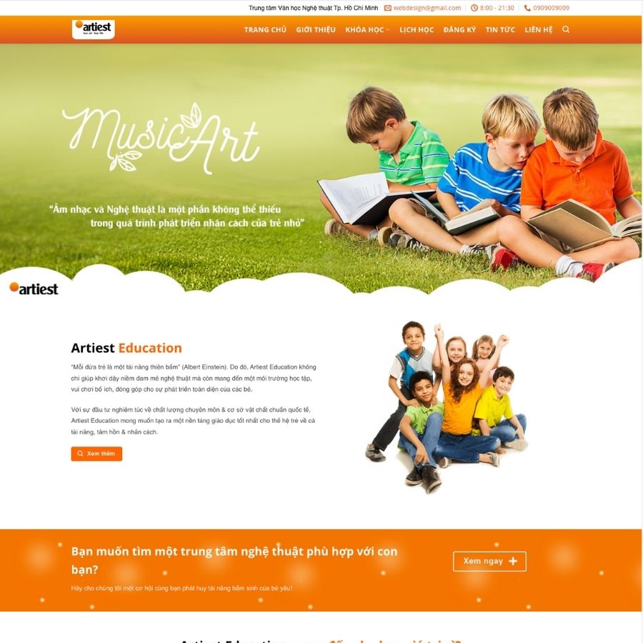 Themes WordPress mẫu website landingpage học tập, mẫu giáo dục, khoá học 1 2 3 tuổi
