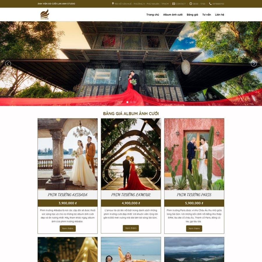 Themes WordPress mẫu website studio, mẫu website studio ảnh viên áo cưới, dịch vụ ảnh cưới 4