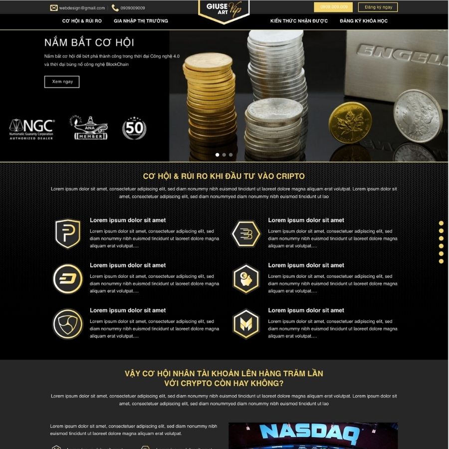 Themes WordPress mẫu website khoá học đầu tư, khoá học tài chính, mẫu web khoá học