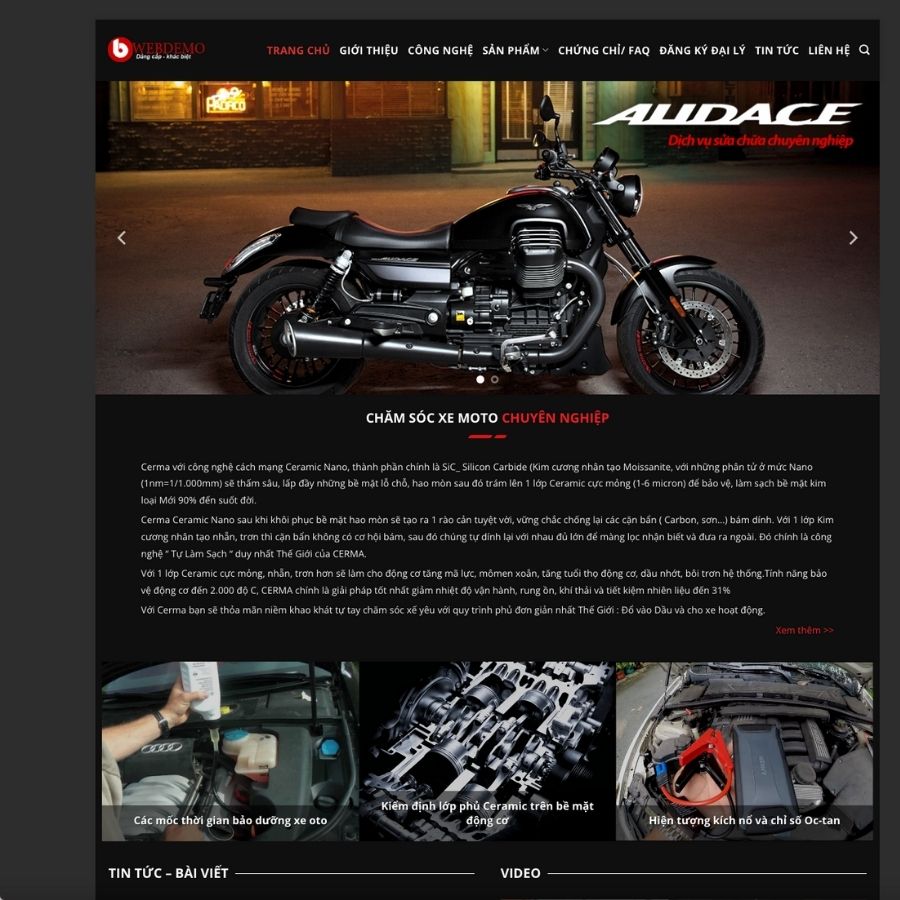 Themes WordPress mẫu website tin tức moto, mẫu website tin tức xe máy, moto bike, review xe