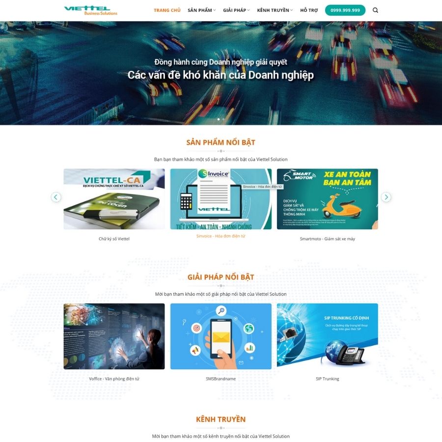 Themes WordPress mẫu website công ty viễn thông, website dịch vụ viễn thông, viễn thông viettel