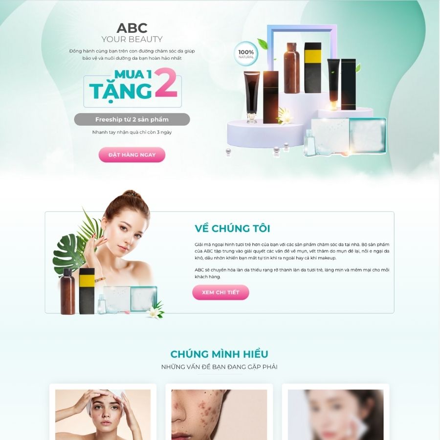 Themes WordPress mẫu website landingpage giới thiệu sản phẩm, bán hàng mỹ phẩm