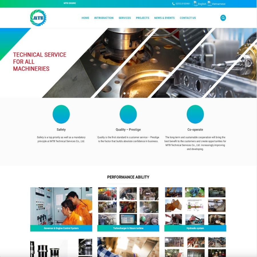 Themes WordPress mẫu website mẫu website công ty giới thiệu sản phẩm, máy móc công nghiệp