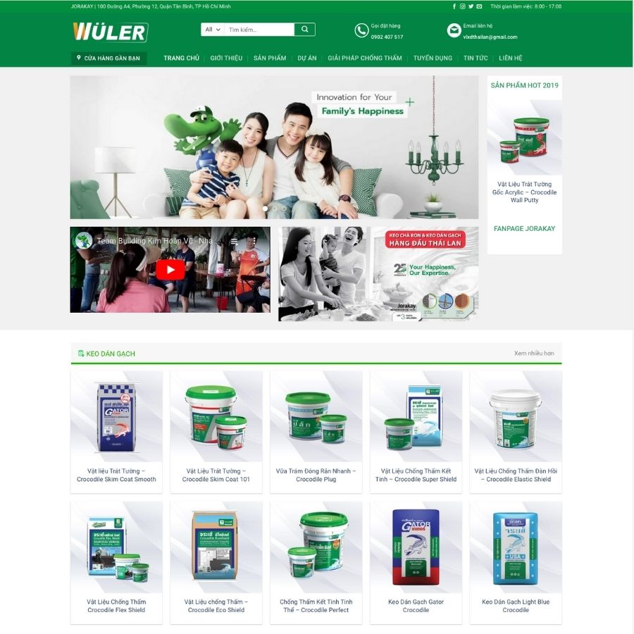 Themes WordPress mẫu website bán sơn, shop giới thiệu sản phẩm sơn, vật liệu chống thấm