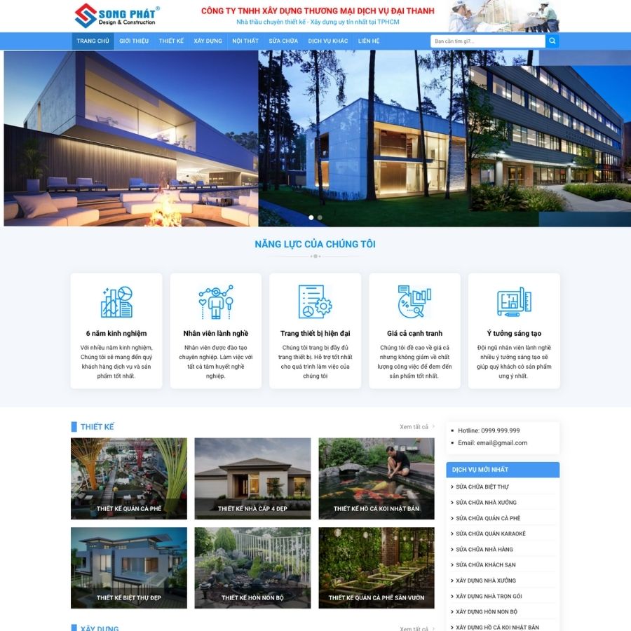Themes WordPress mẫu website công ty xây dựng, website xây dựng nhà trọn gói , công ty nội thất 2