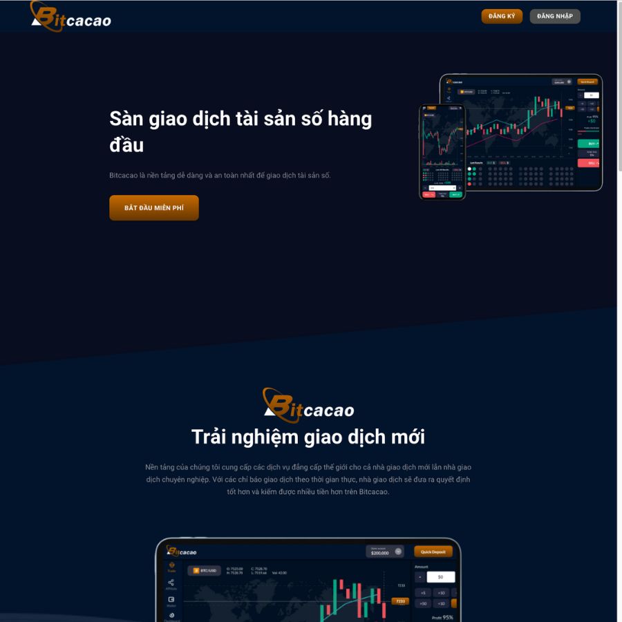 Themes wordpress sàn giao diện, chứng khoản, bitcoin cực chuyên nghiệp