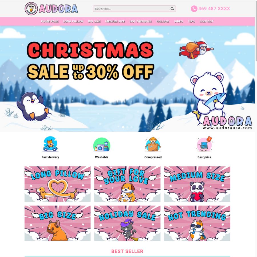 Themes wordpress mẫu website bán gấu bông, bán đồ chơi cực cute phô mai que