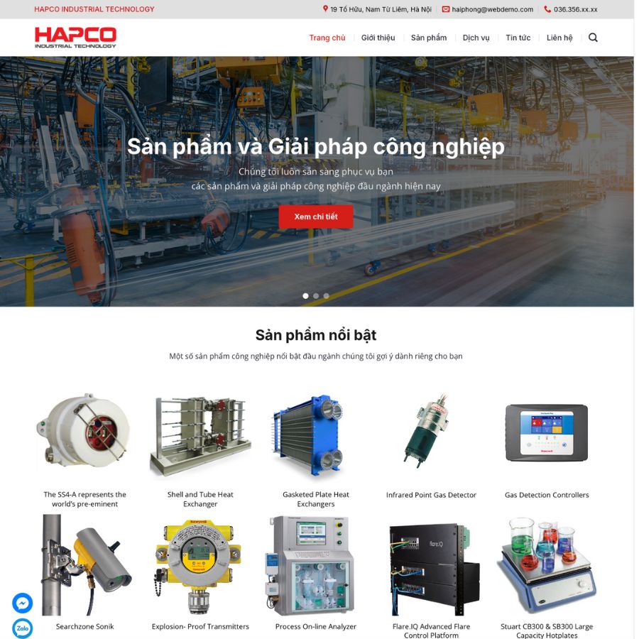 Themes wordpress mẫu website bán máy công nghiệp, máy xây dựng