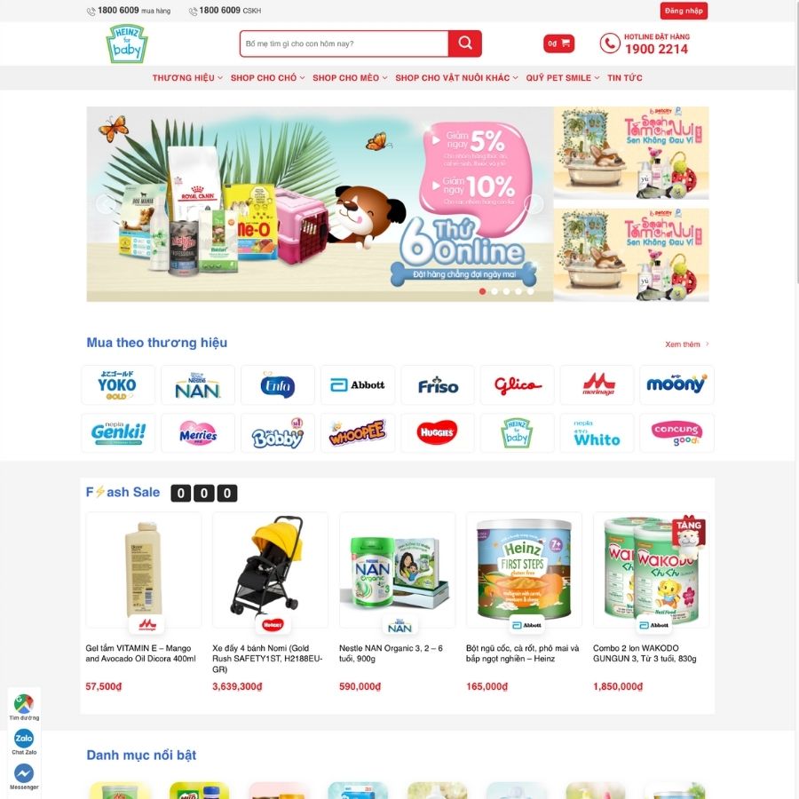 Themes wordpress mẫu website tạp hoá, siêu thị mẹ và bé, bán bỉm, sữa