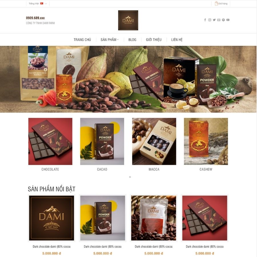 Themes WordPress mẫu website bán cafe giới thiệu cafe, cafe trung nguyên, cafe nguyên chất 2