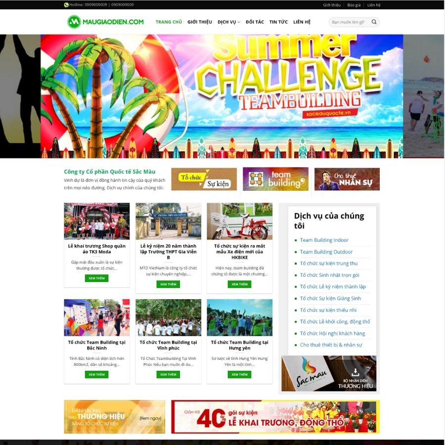 Themes WordPress mẫu website teambuilding, tổ chức sự kiện mẫu tổ chức event 3