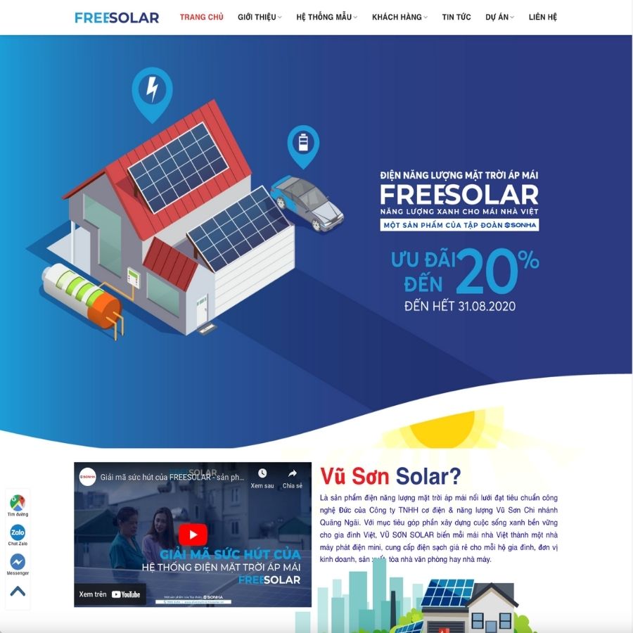 Themes WordPress mẫu website năng lượng mặt trời, mẫu website giới thiệu thiết bị năng lượng mặt trời