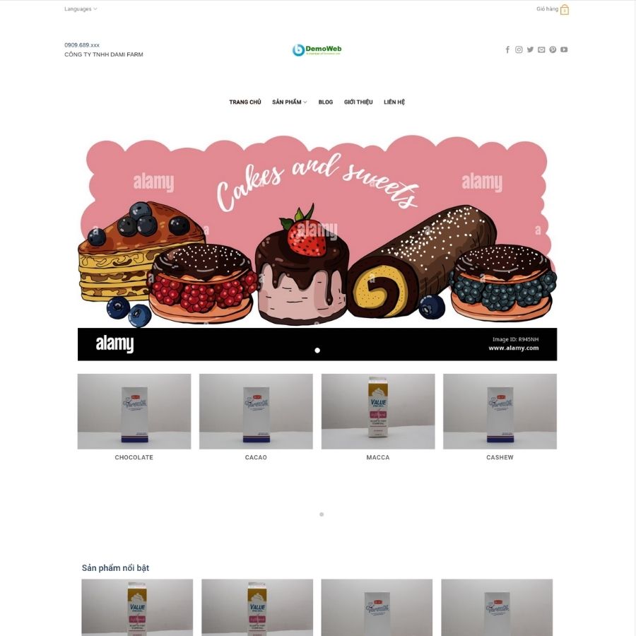 Themes WordPress mẫu website bán bánh sinh nhật, bán cake đẹp, mẫu miễn phí 2