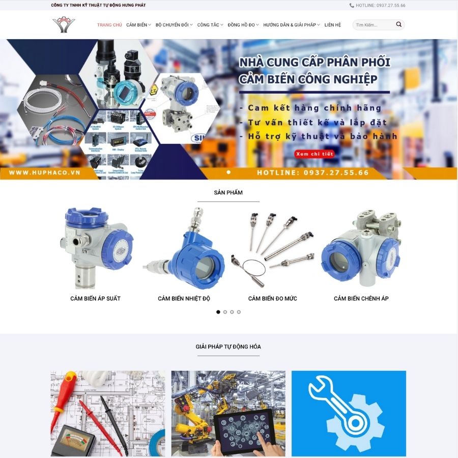 Themes WordPress mẫu website thiết bị công nghiệp, website công ty sản xuất cảm biến