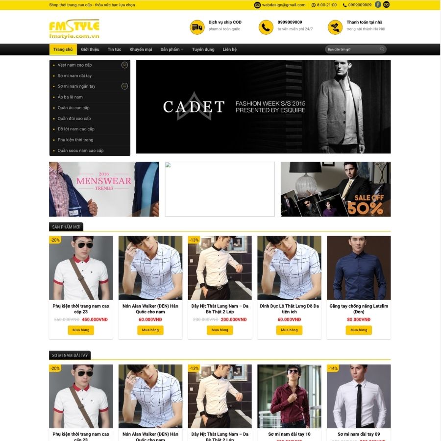 Themes WordPress mẫu website bán quần áo, bán quần áo nam, đồ thời trang nam 2