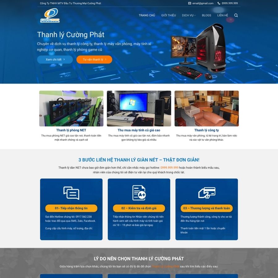 Themes WordPress mẫu website thanh lý, website thanh lý đồ cũ, đồ máy tính văn phòng thanh lý