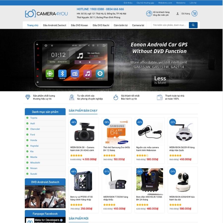 Themes WordPress mẫu website bán camera, shop bán camera thiết bị công nghệ, camera 2