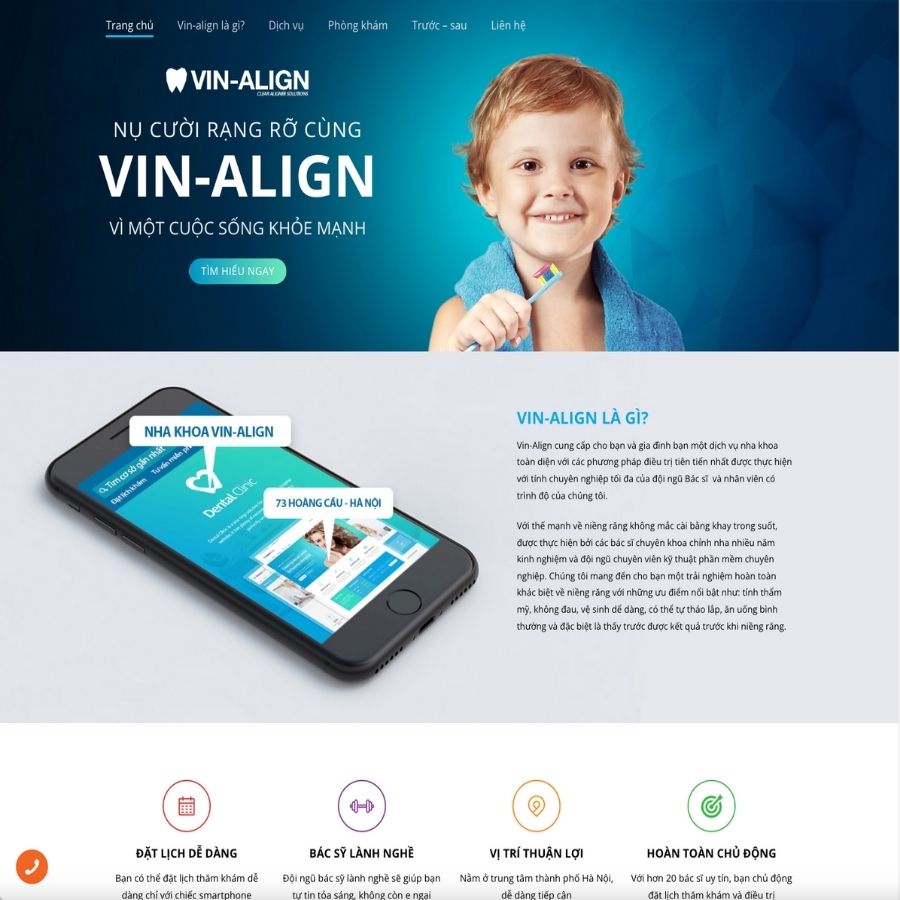 Themes WordPress mẫu website landingpage nha khoa, landingpage dịch vụ làm giăng, nha khoa